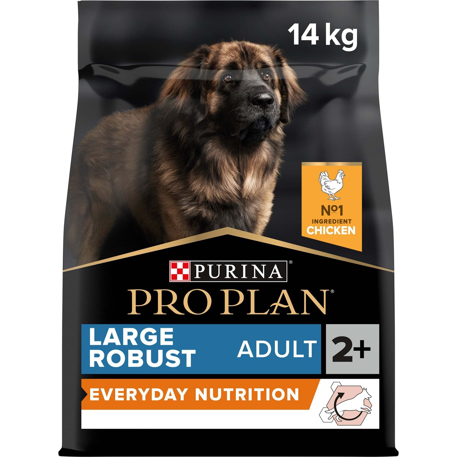 Large Robust Adult Everyday Nutrition, Trockenfutter für ausgewachsene Hunde mit robustem Körperbau, reich an Huhn 14kg