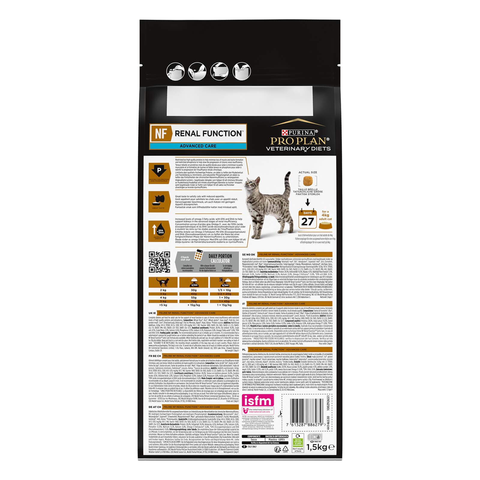 NF Renal Function Advanced Care, Diätfuttermittel trocken für Katzen zur Unterstützung der Nierenfunktion, 1,5 kg