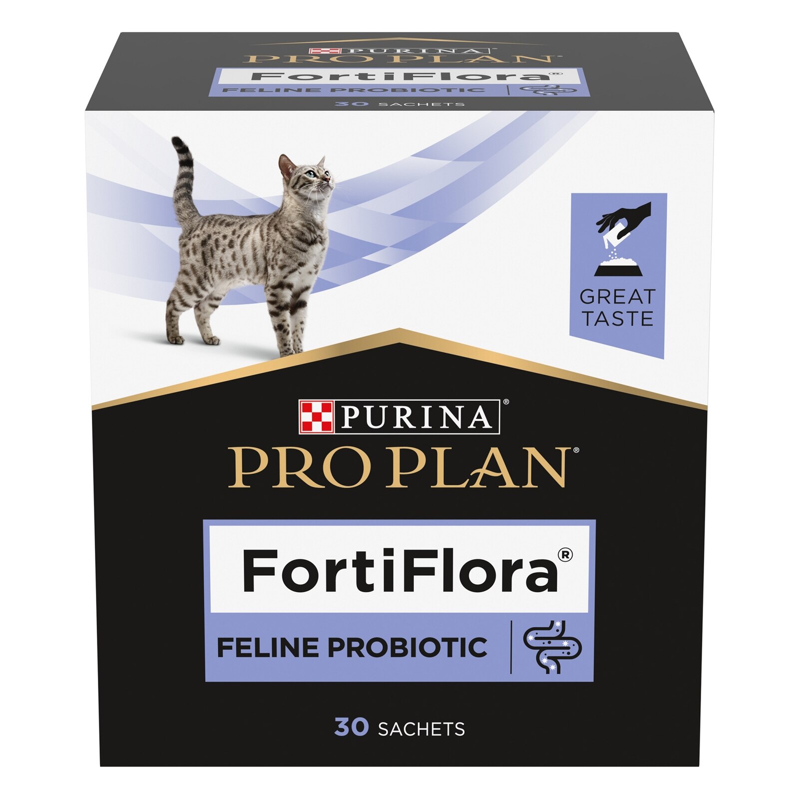 12937626-1945160545414745 FortiFlora Katzen Nahrungsergänzungsmittel - 30x1g - Packung frontal