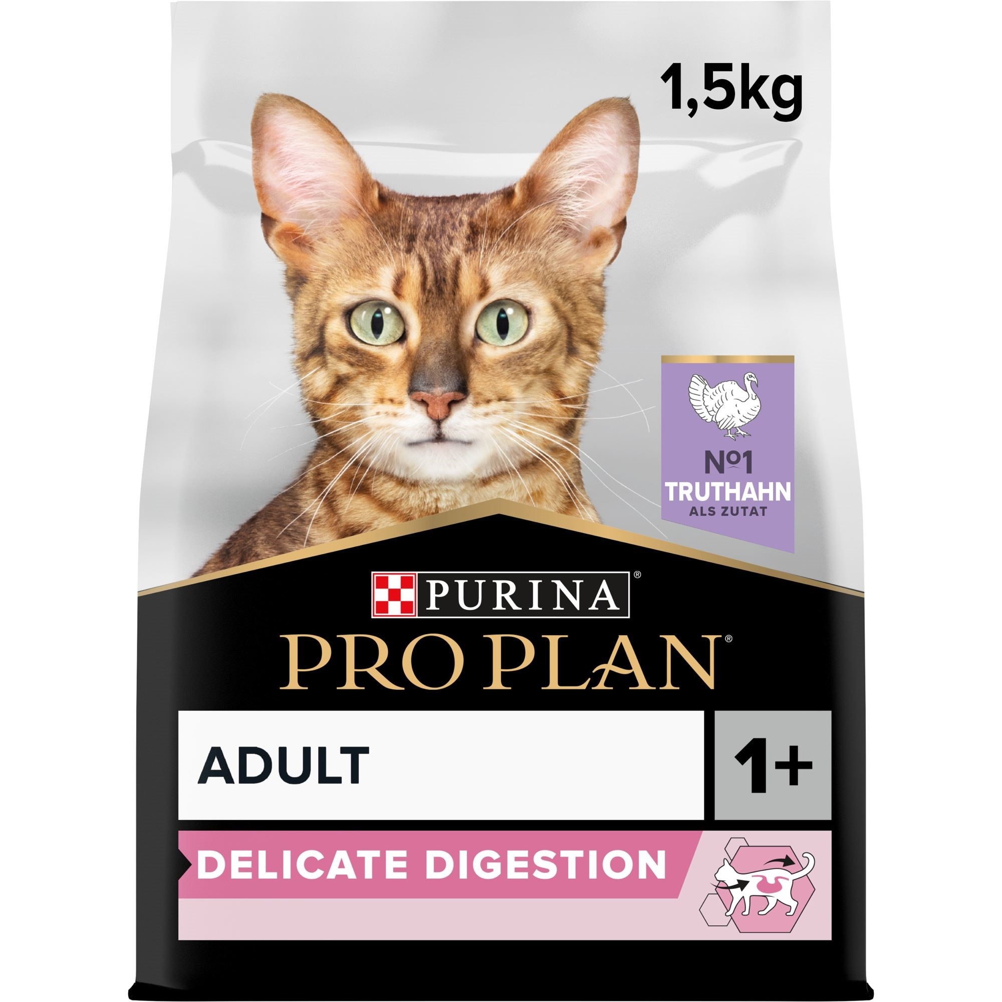 Adult Delicate Digestion, Katzentrockenfutter für sensible Verdauung, reich an Truthahn 1,5kg