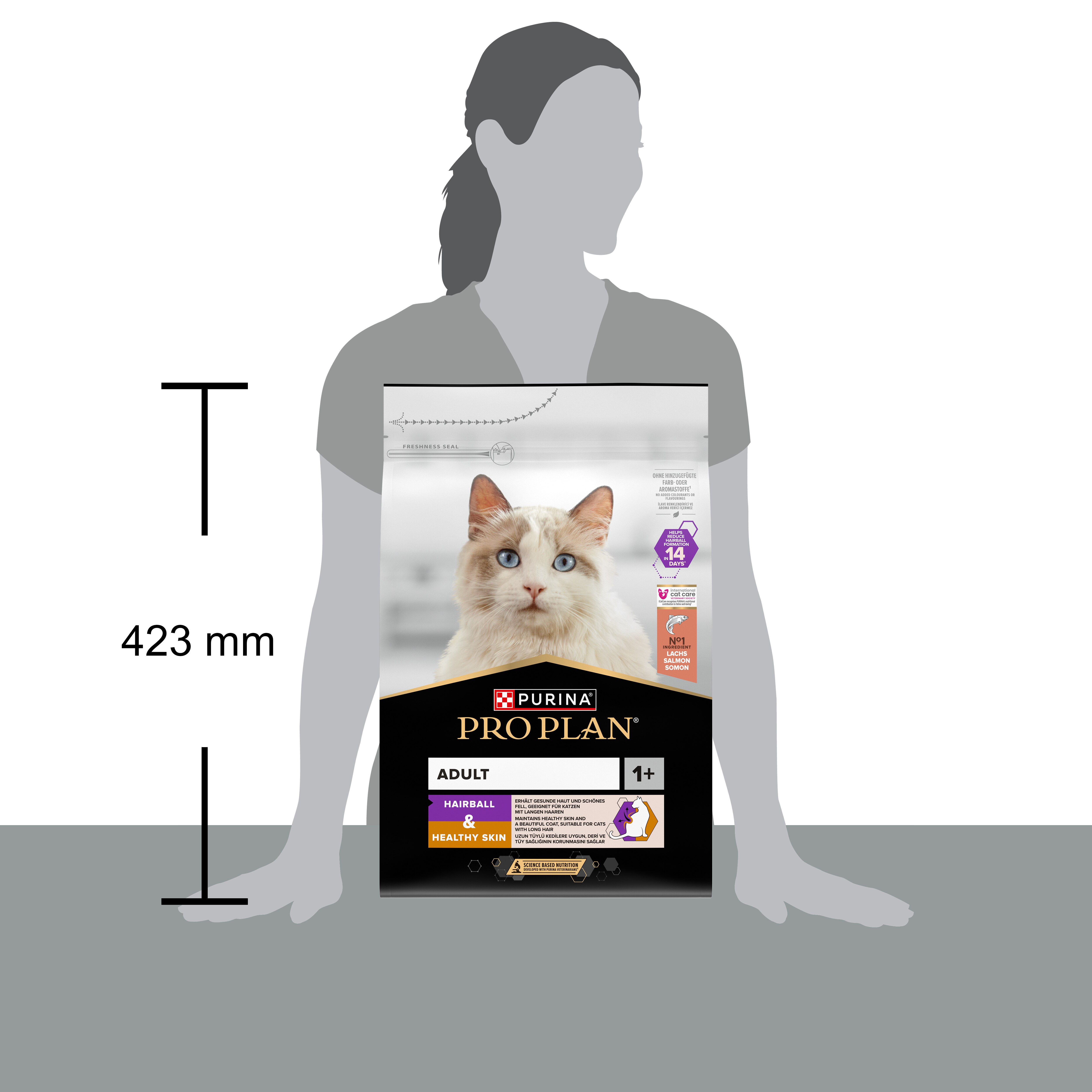Adult 1+ Hairball & Healthy Skin, Katzentrockenfutter, reich an Lachs