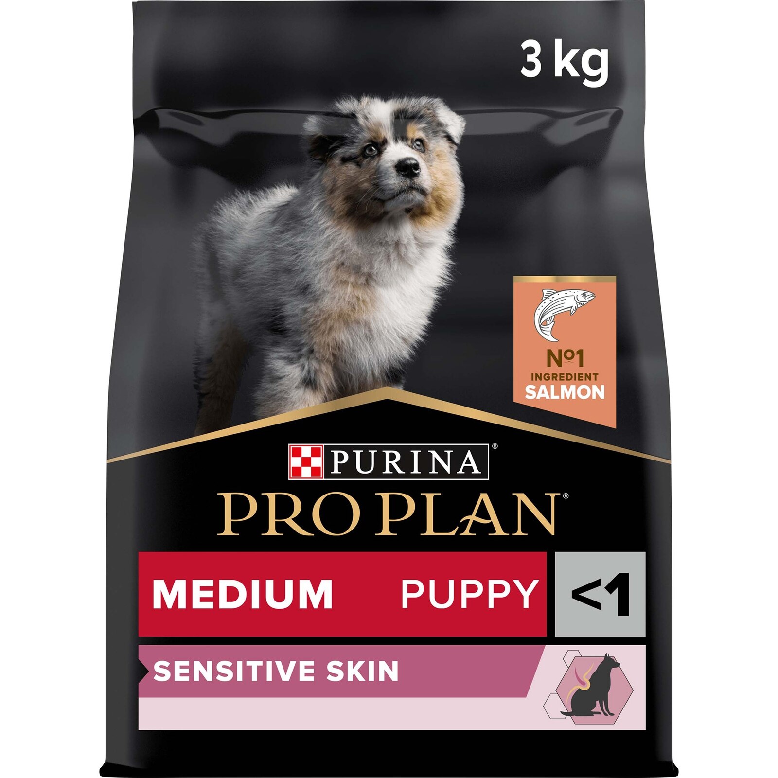 11807036-4025147554680309 Trockenfutter Medium Puppy Sensitive Skin, 3kg, Packung