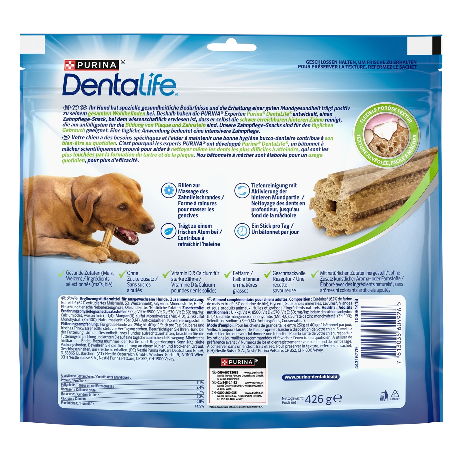 PURINA DENTALIFE, Zahnpflege-Snack für große Hunde, Maxipack, 12 Sticks