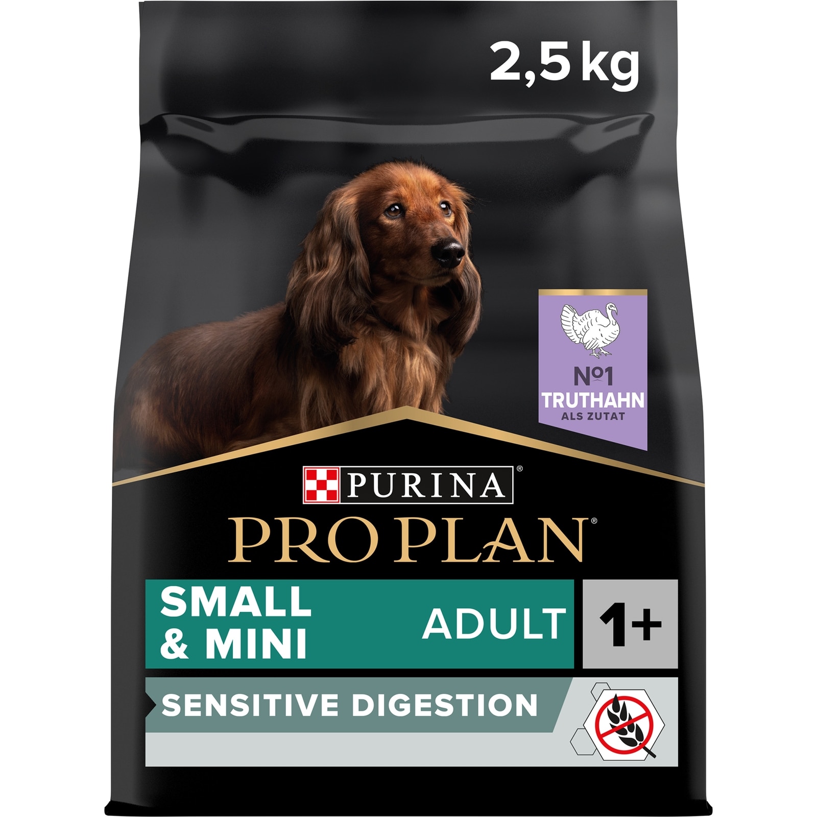 Small & Mini Adult Sensitive Digestion, Trockenfutter für kleine und sehr kleine Hunde mit sensibler Verdauung, reich an Truthahn, Getreidefrei 2.5kg