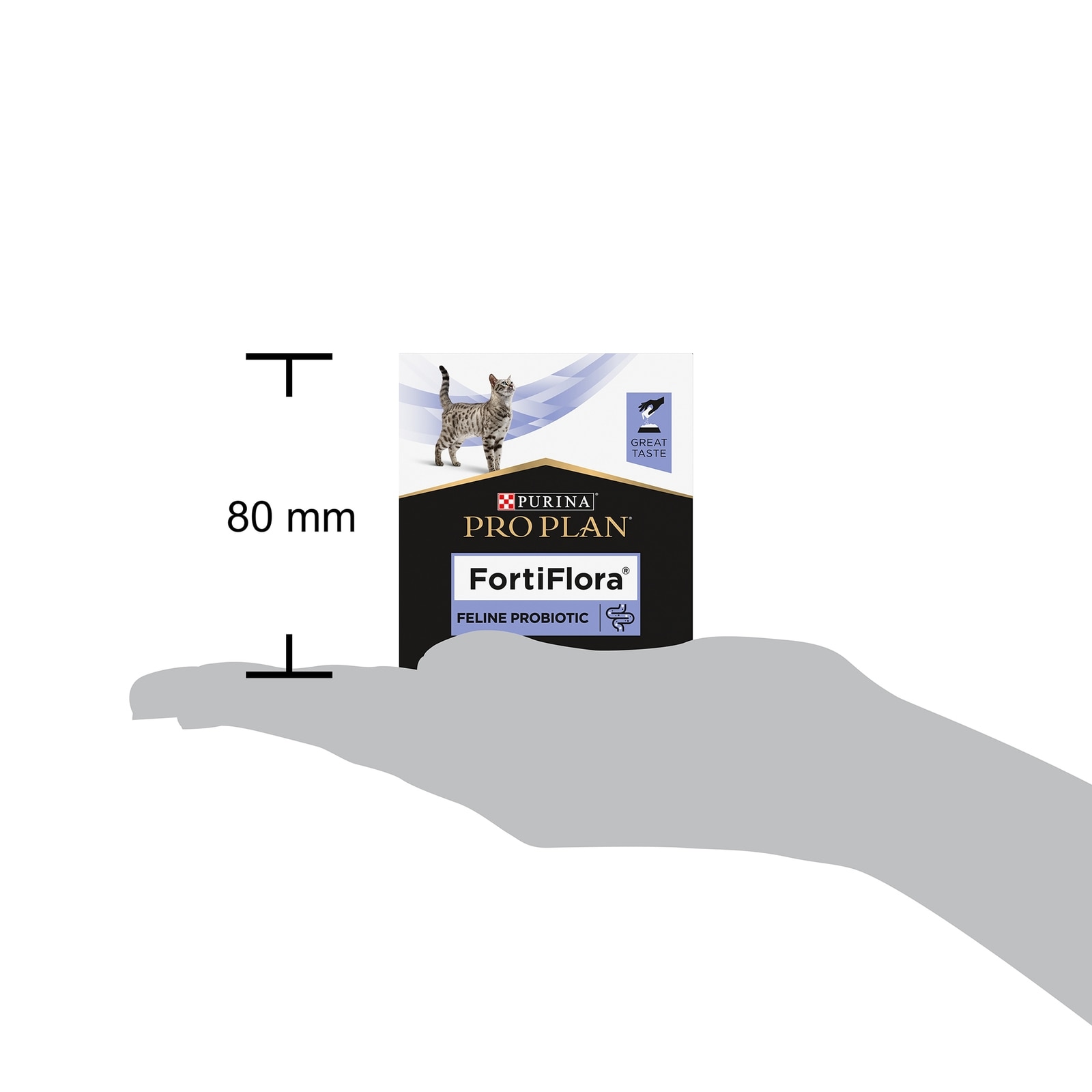 12937626-1165160545506872 FortiFlora Katzen Nahrungsergänzungsmittel - 30x1g - Größenvergleich