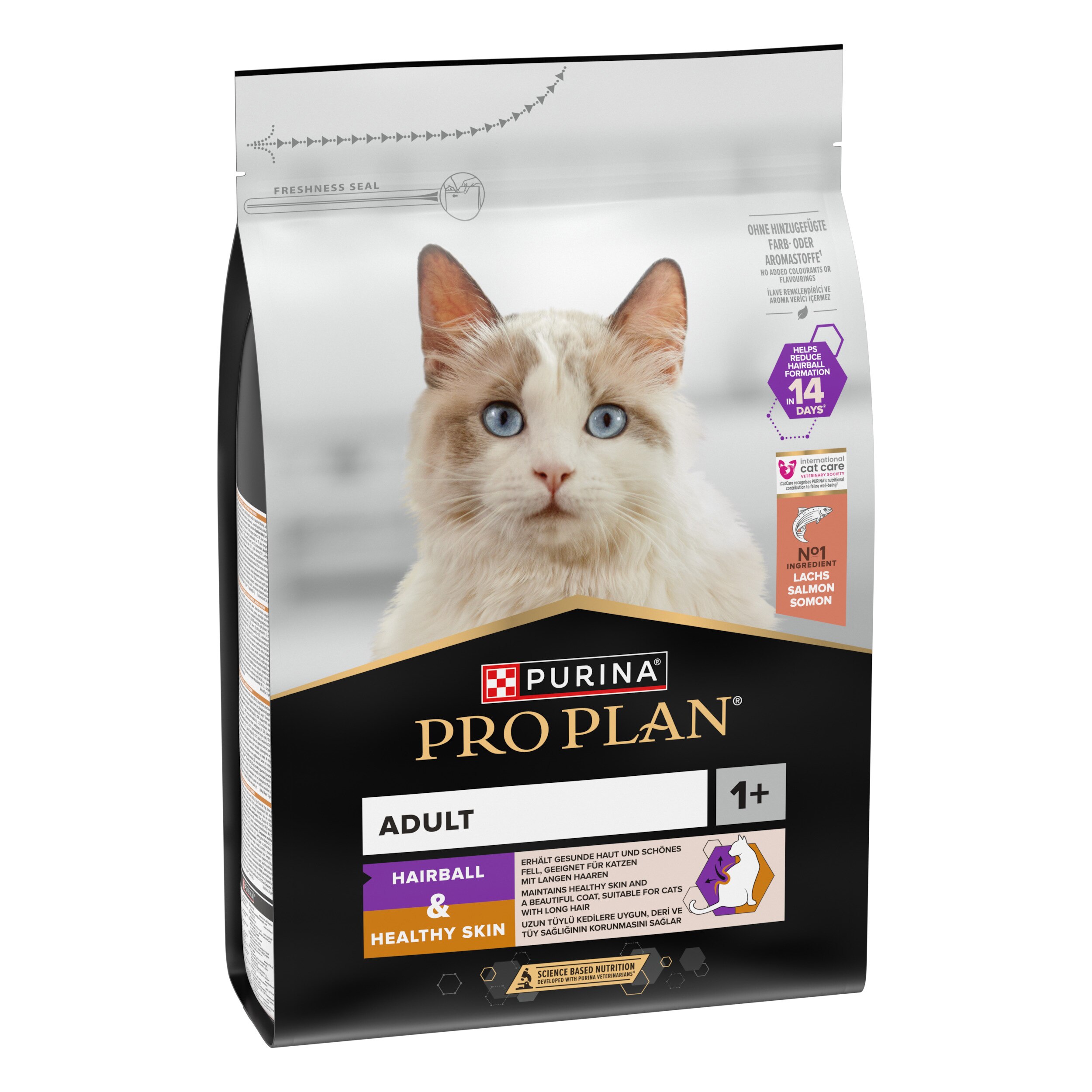 Adult 1+ Hairball & Healthy Skin, Katzentrockenfutter, reich an Lachs