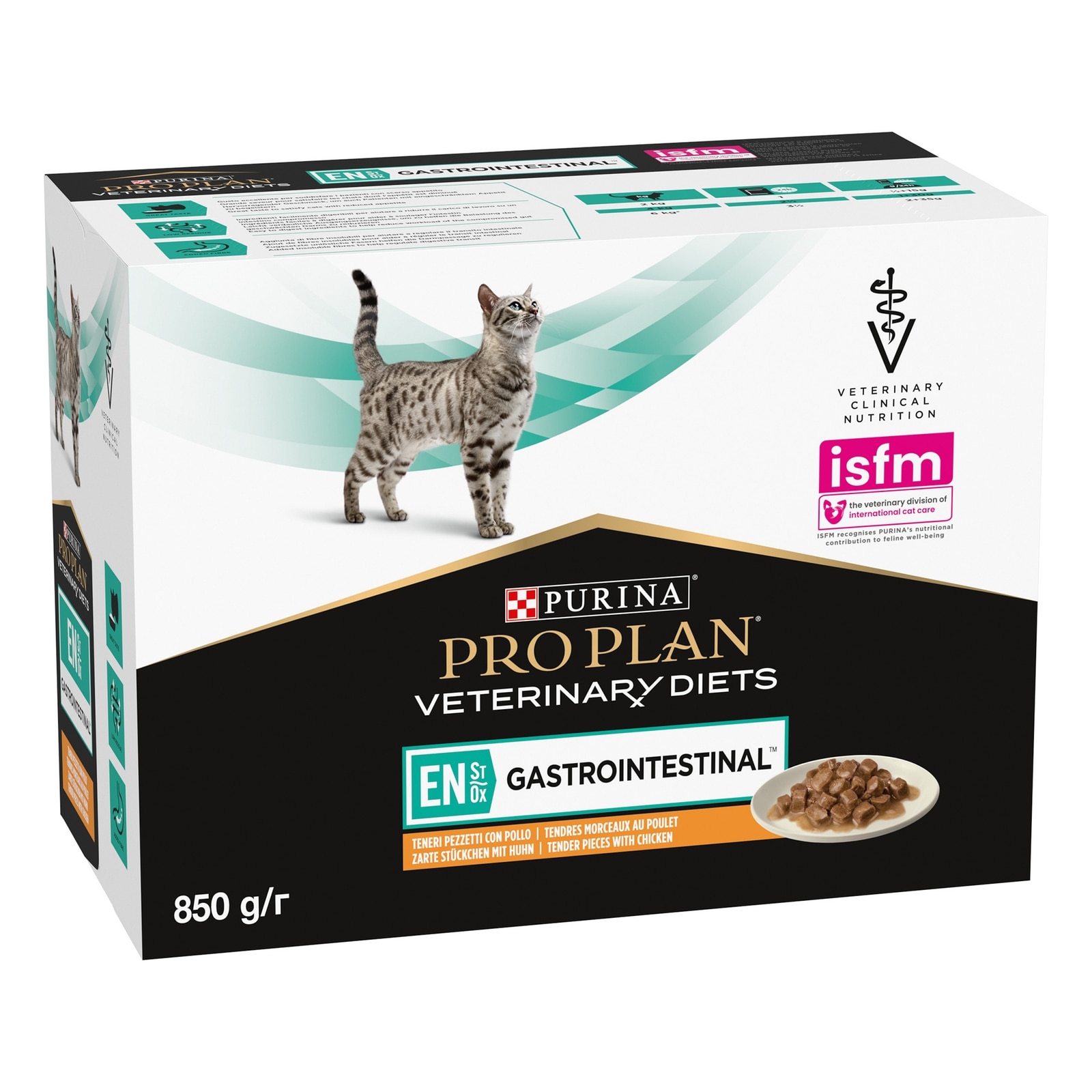 EN Gastrointestinal, Diätfuttermittel für Katzen zur Unterstützung des Magen-Darm-Traktes, Huhn 10 x 85g