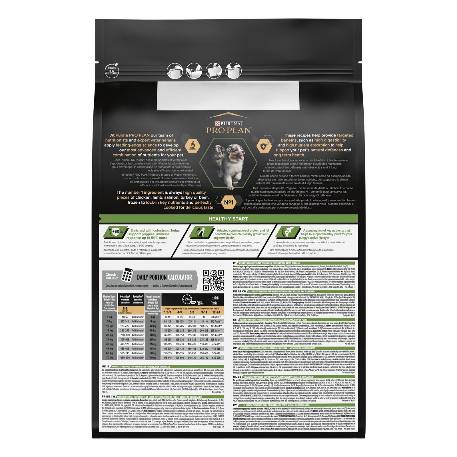 Medium PUPPY HEALTHY START, Trockenfutter für Welpen, mittelgroße Hunde, reich an Huhn, 3kg Medium PUPPY HEALTHY START, Trockenfutter für Welpen, mittelgroße Hunde, reich an Huhn, 3kg