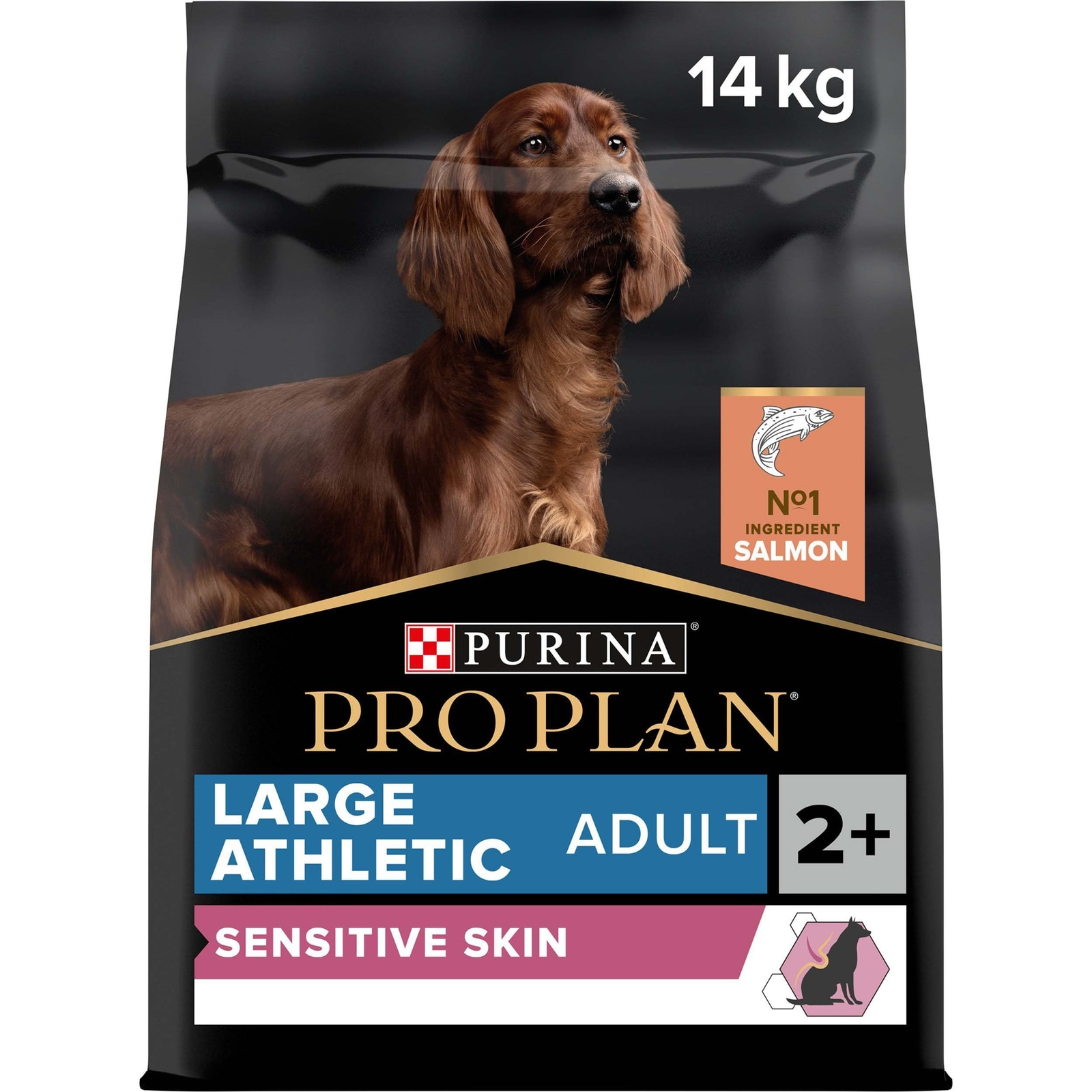 Large Athletic Adult Sensitive Skin, Trockenfutter für ausgewachsene athletische Hund mit sensibler Haut, reich an Lachs, 14kg Large Athletic Adult Sensitive Trockenfutter  Packshot