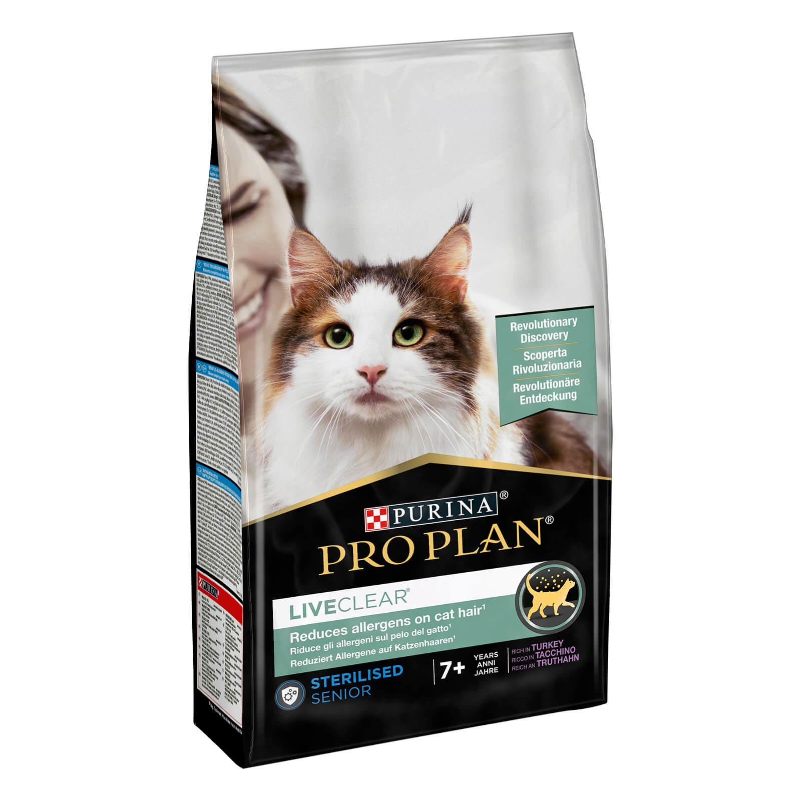 LIVECLEAR Sterilised Senior 7+, Trockenfutter zur Reduzierung von Katzenallergenen, Truthahn 1,4kg