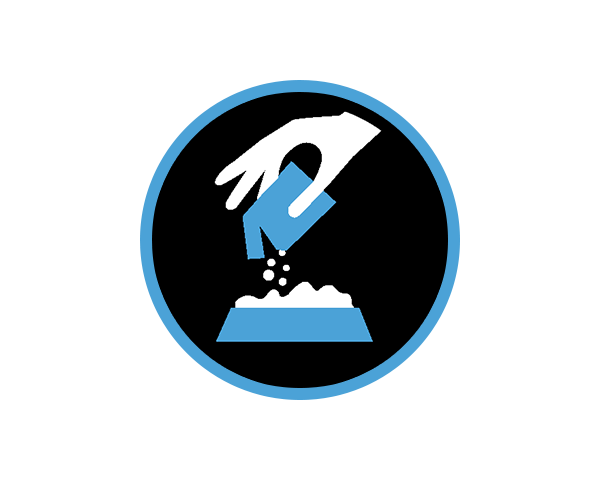 Hand, gießen, Granulat, Pulver, grau-blau, bewässerung, hand, boden, topfpflanze, wendig