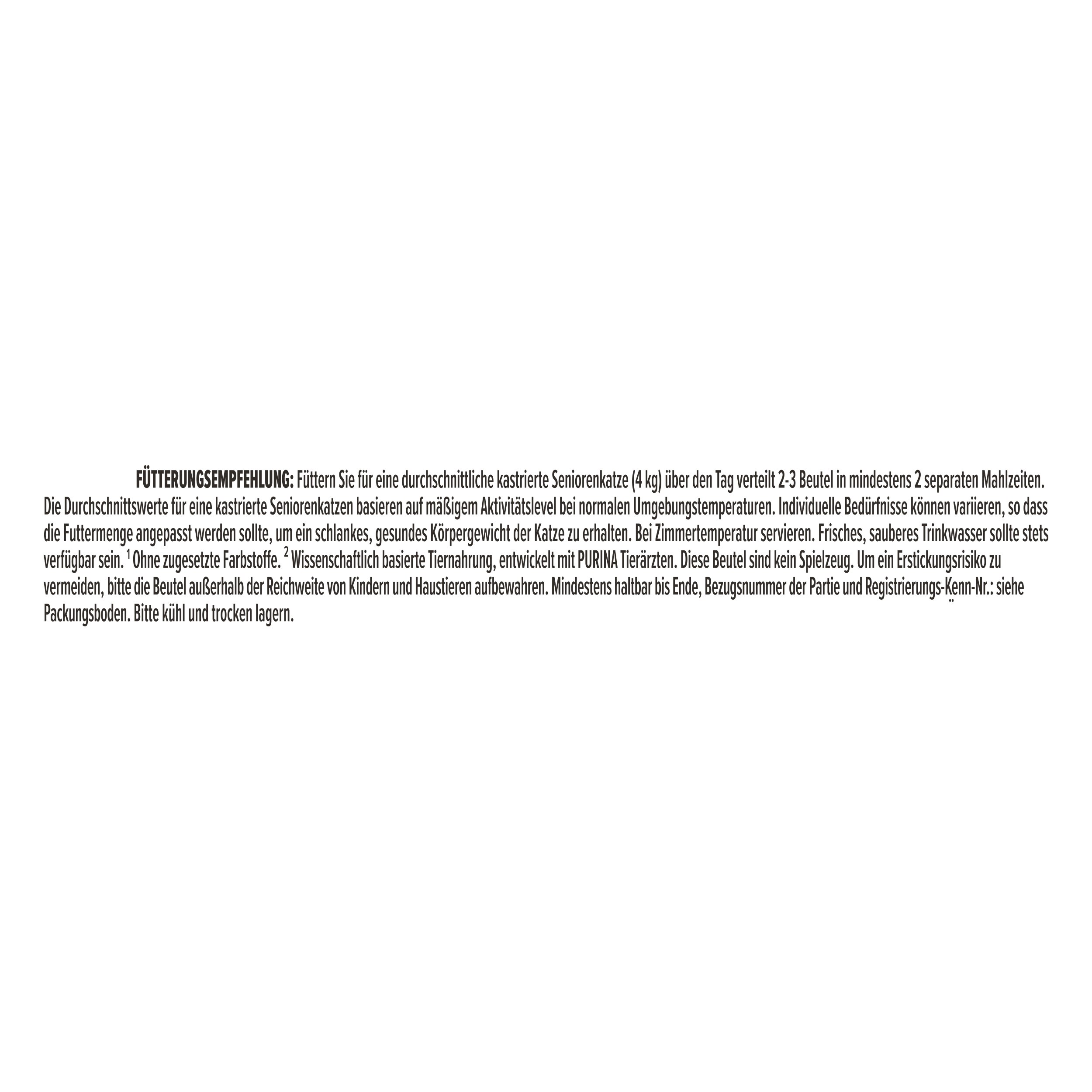 Fütterungsempfehlung Buchstabe, Text, Seite