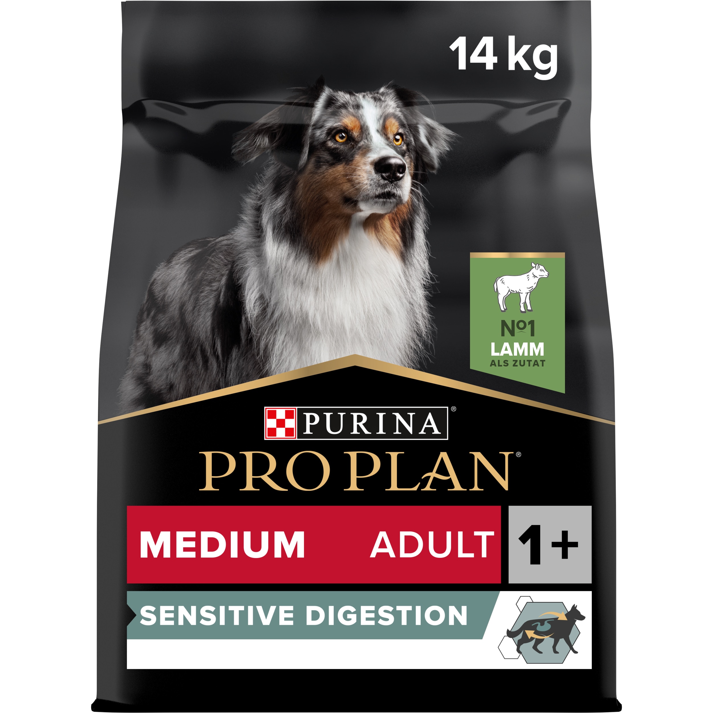 Medium Adult Sensitive Digestion, Hundetrockenfutter für mittelgroße Hunde mit sensibler Verdauung, reich an Lamm