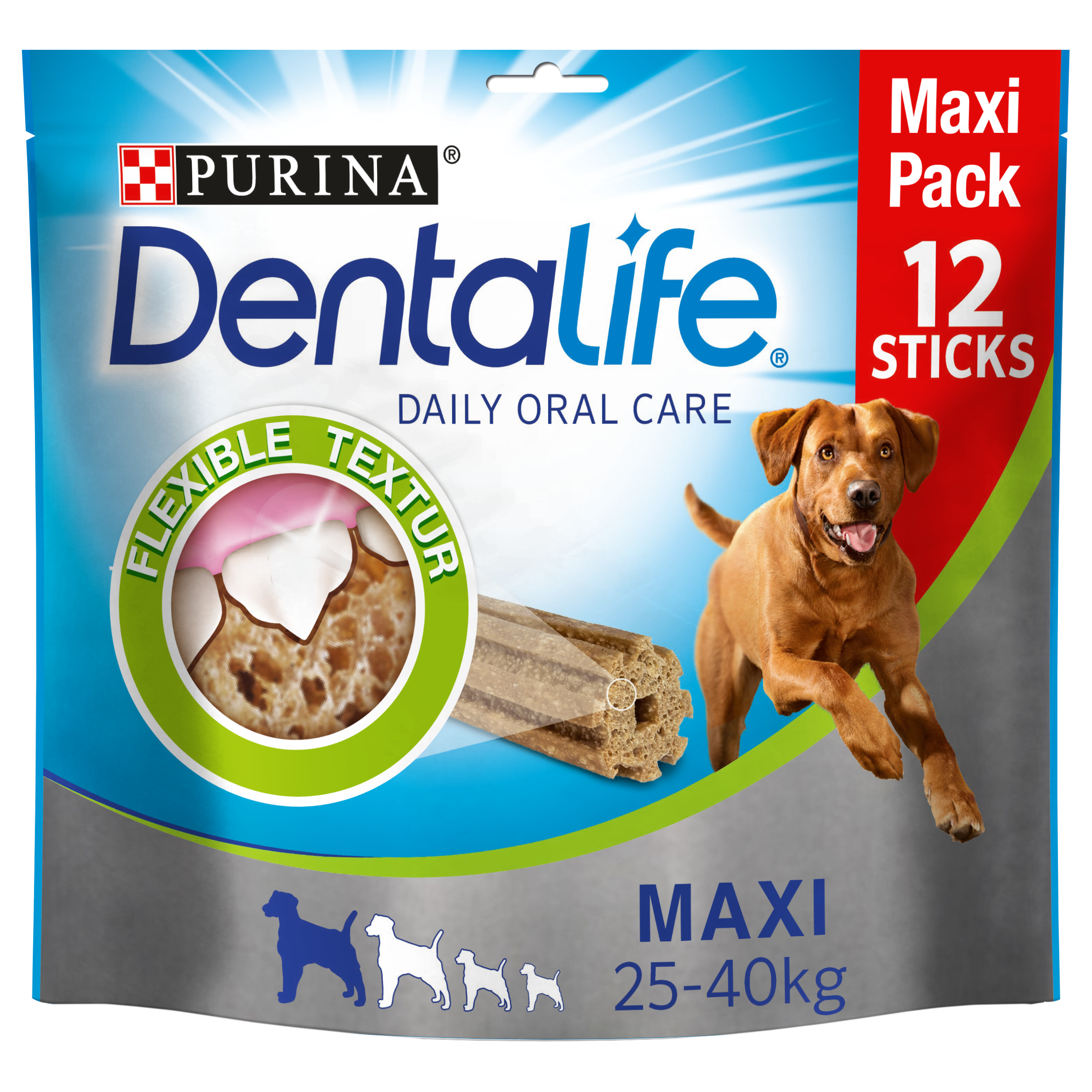 PURINA DENTALIFE, Zahnpflege-Snack für große Hunde, Maxipack, 12 Sticks