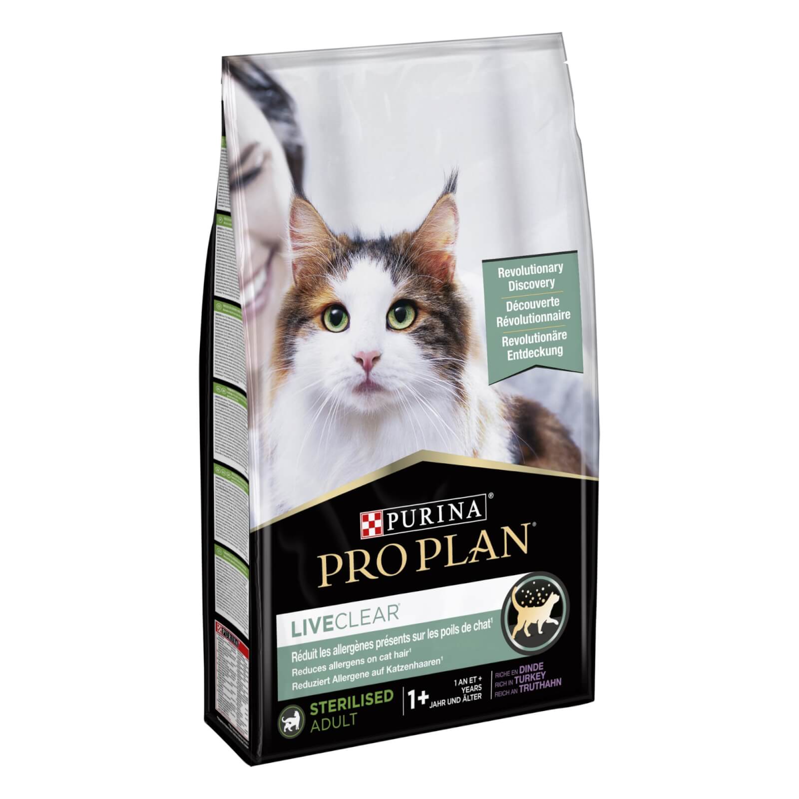 Katzen Trockenfutter - Liveclear 7kg Truthahn Adult - Packung seitlich