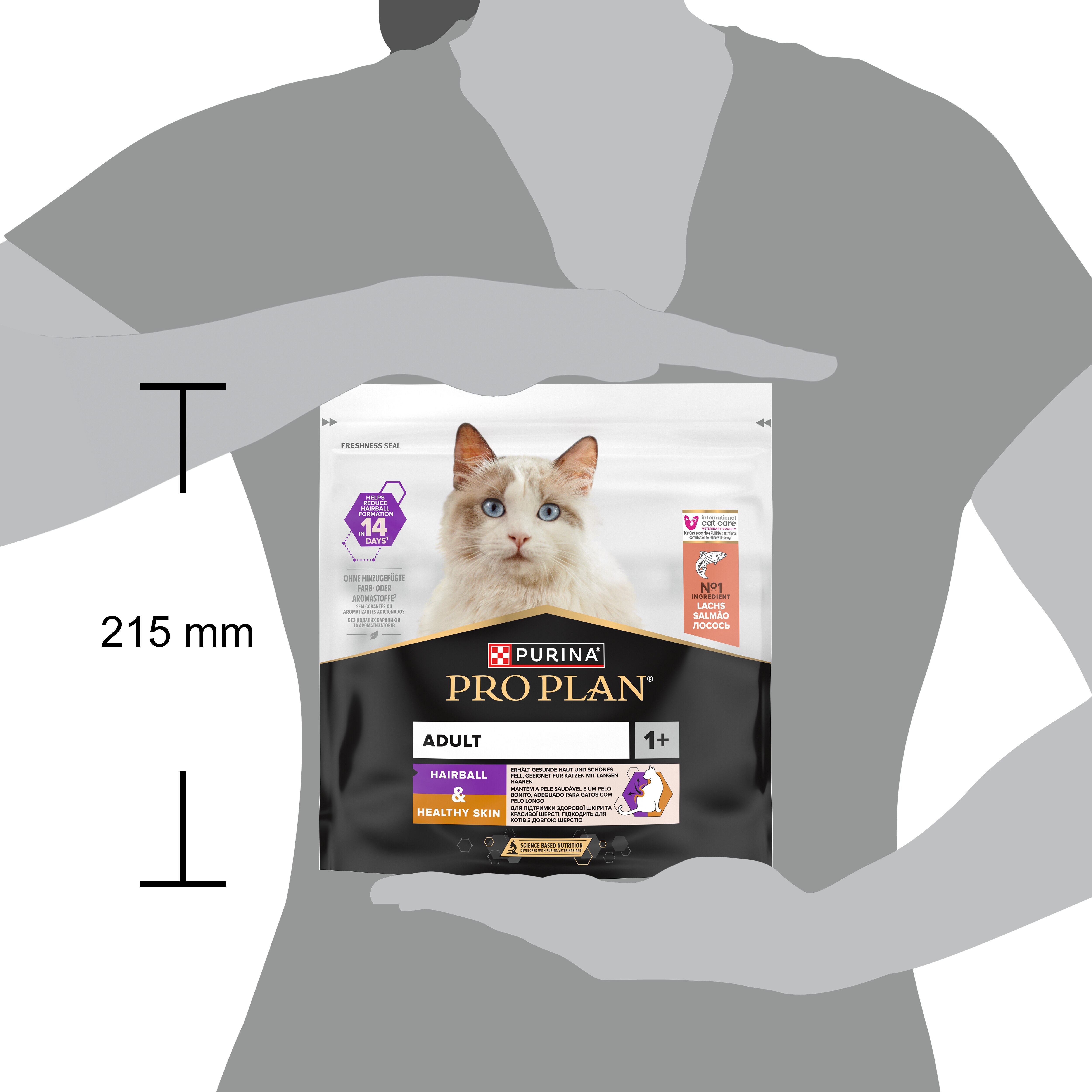 Adult 1+ Hairball & Healthy Skin, Katzentrockenfutter, reich an Lachs, 400g